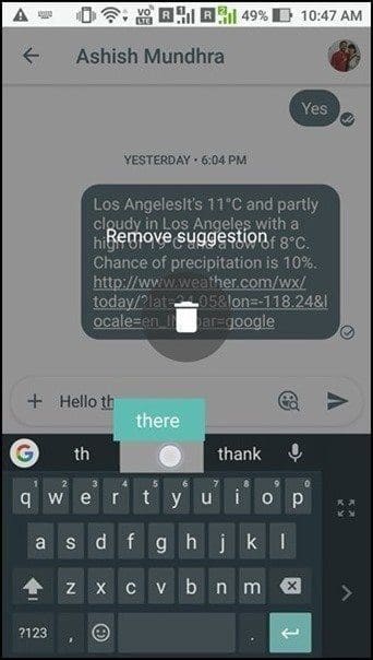 Remove Word Suggestion