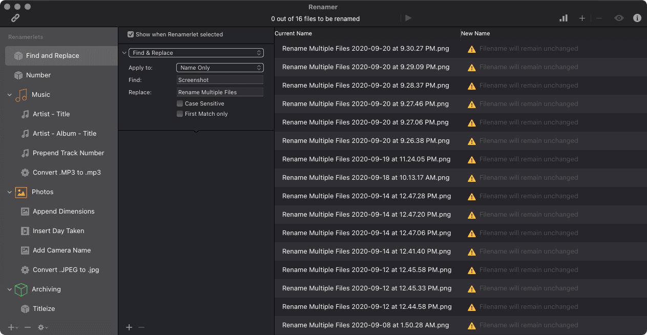Renamer for multiple files renaming on mac 3