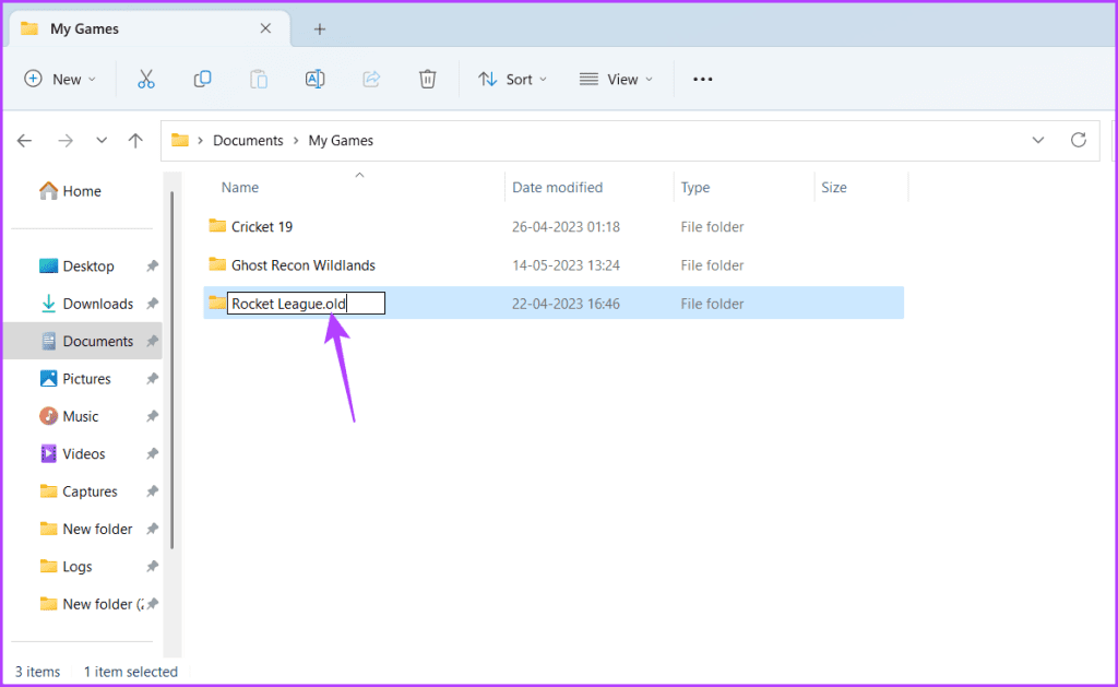 Renaming folder to fix rocket league not launching