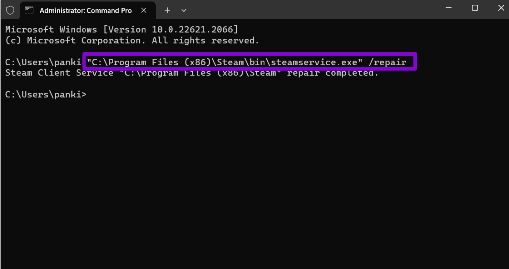 Repair Steam Service on Windows