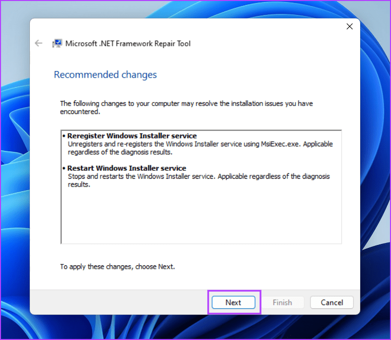 Microsoft .NET Framework Repair Tool suggestions