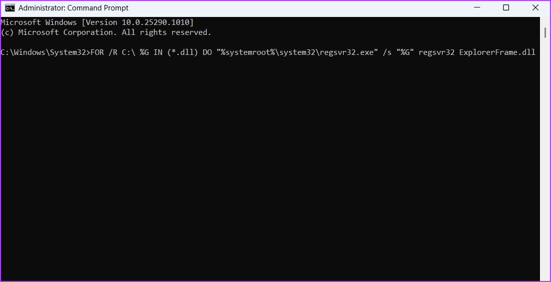 Reregister DLL Files in CMD