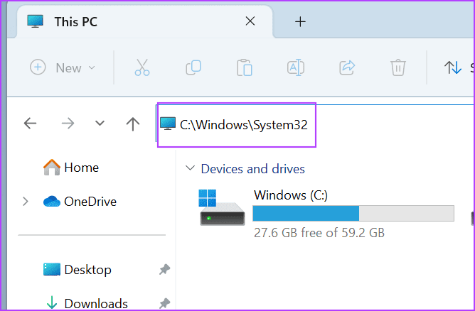 Open System 32 folder