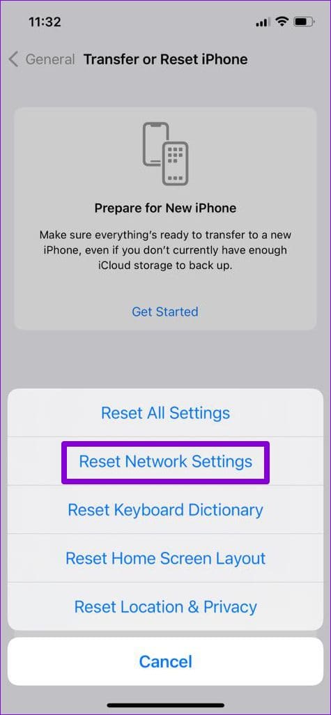 Reset Network Settings on iPhone