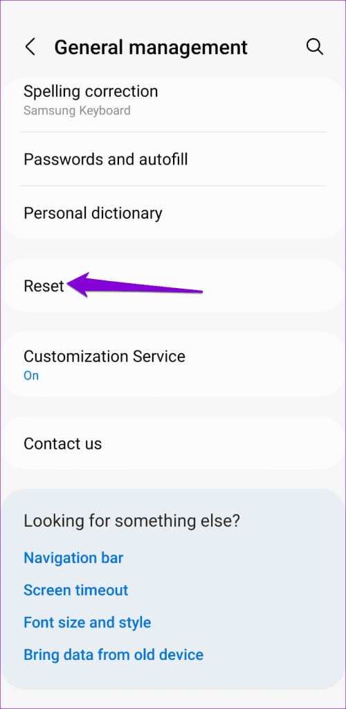Reset Option on Android