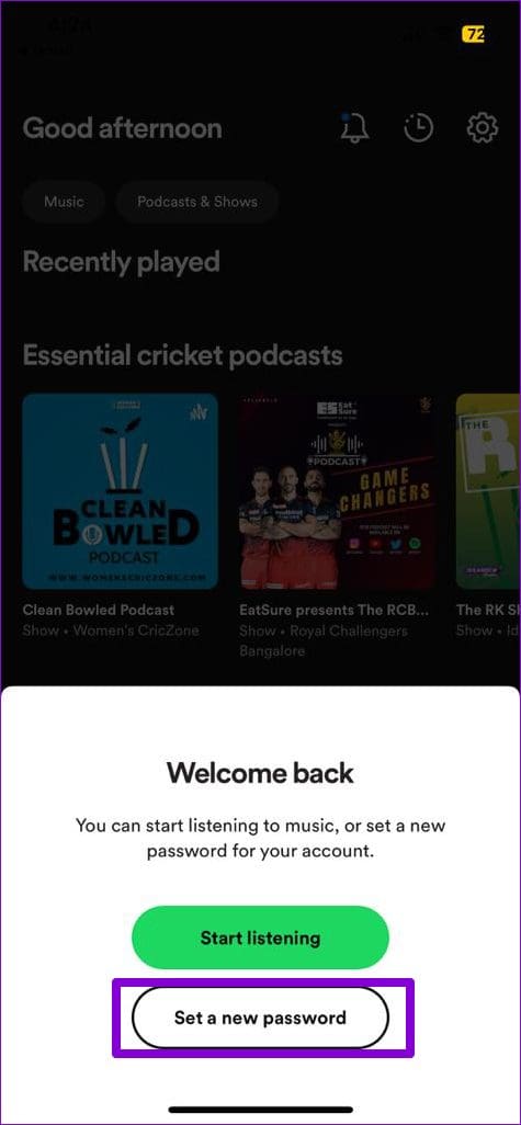 Reset Spotify Password