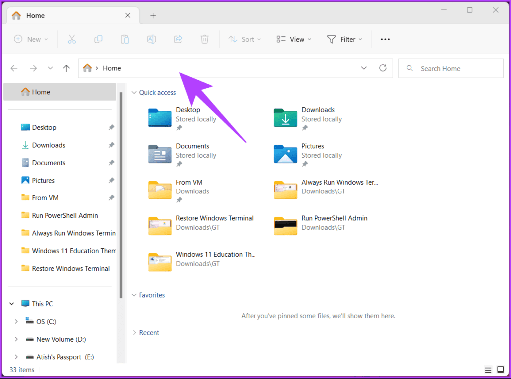 Click on the File Explorer’s address bar