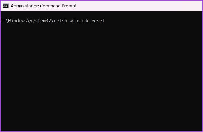 Reset Winsock command in Command Prompt