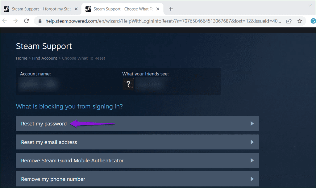 Reset Your Steam Password