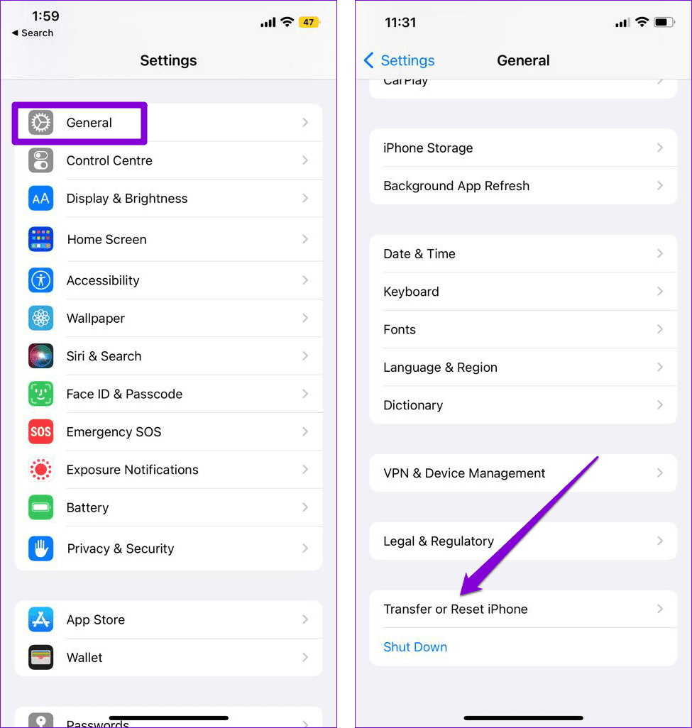 Reset iPhone
