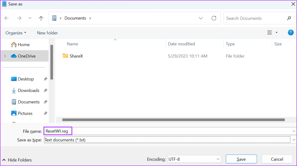 Save the Registry file