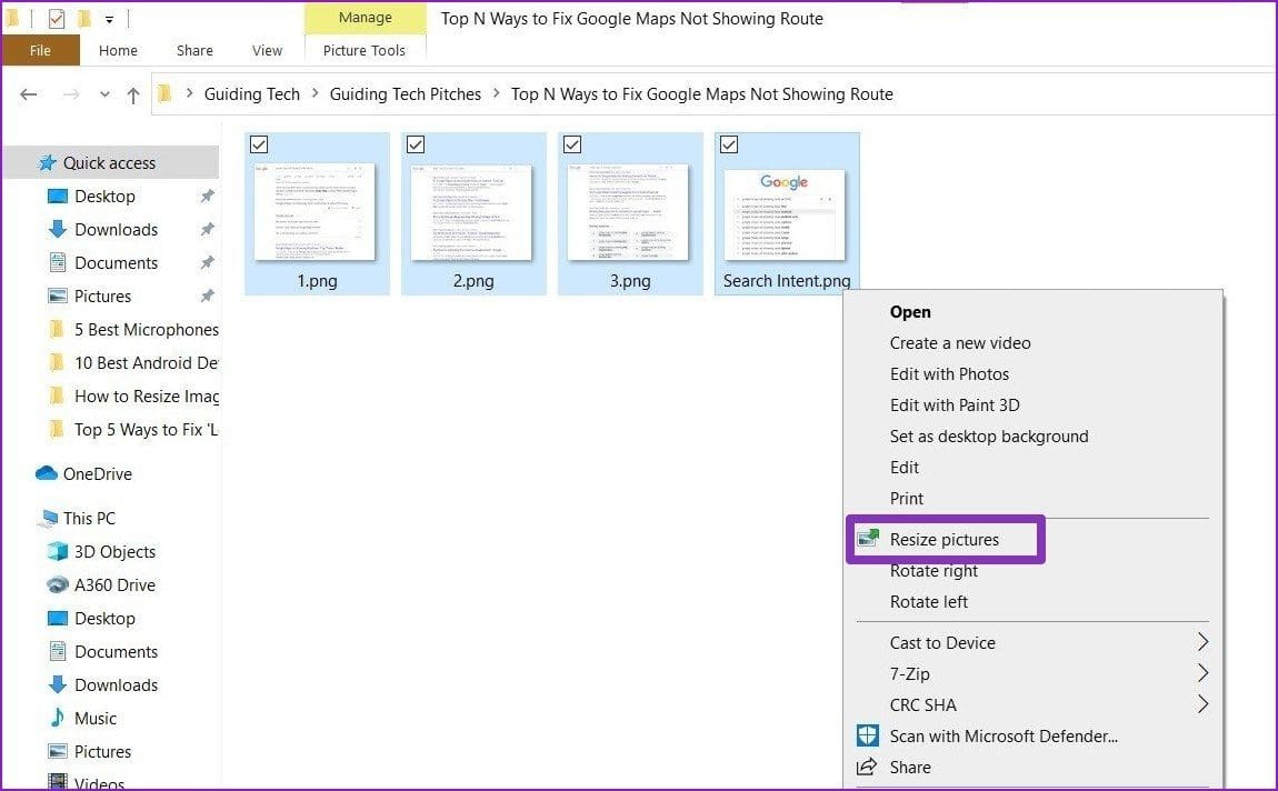 Resize pictures using Power Toys