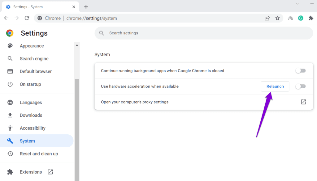 Restart Chrome