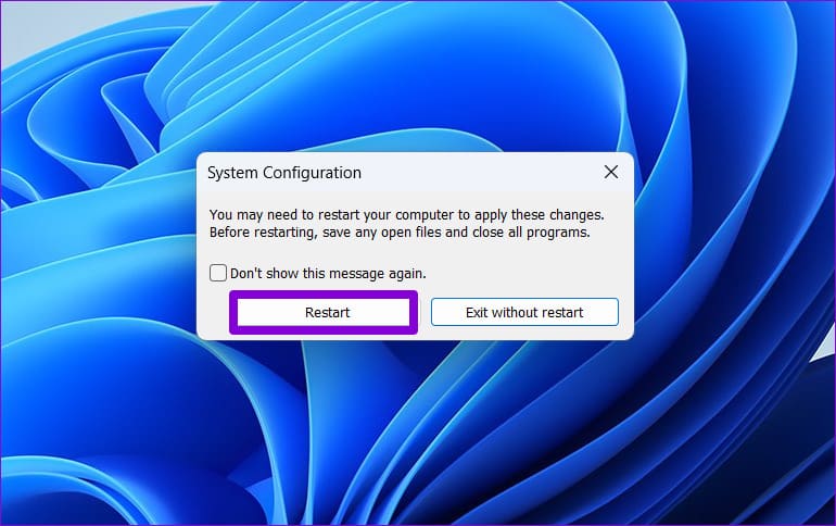 Restart Windows into Safe Mode