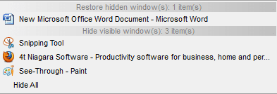 Restore Hide Windows