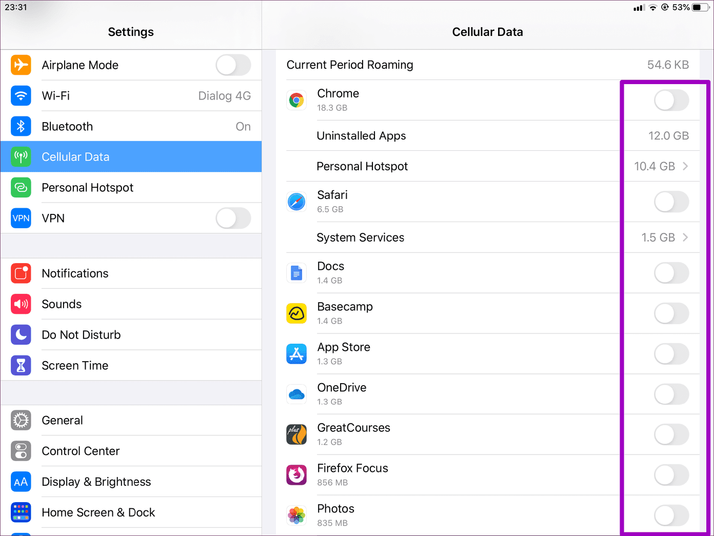 Restrict Cellular Data Iphone Ipad 7