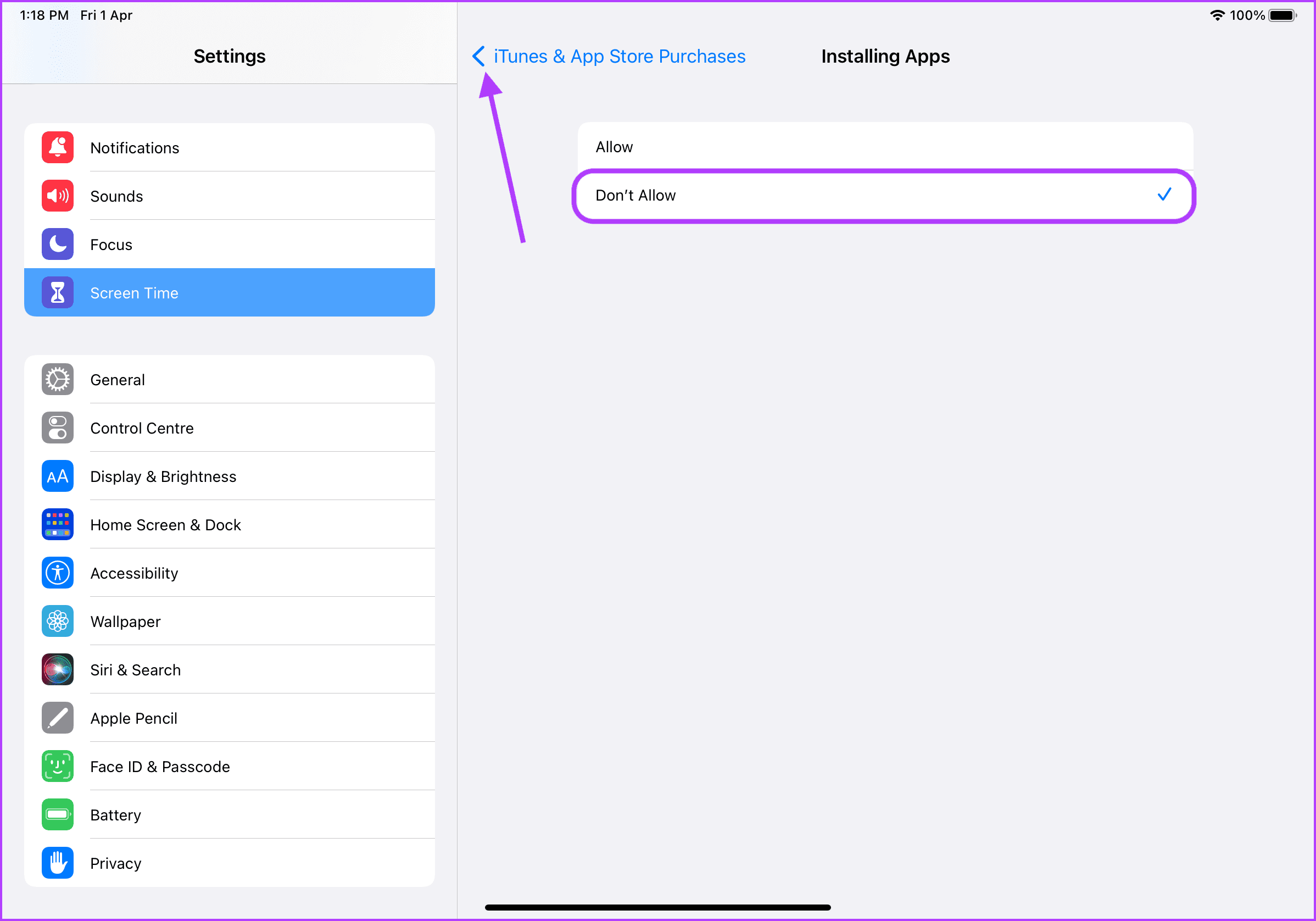 Restrict iTunes and App Store Purchases 7