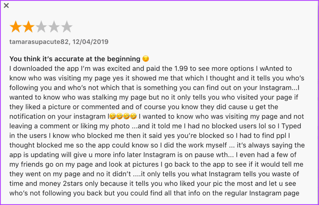 User review 2