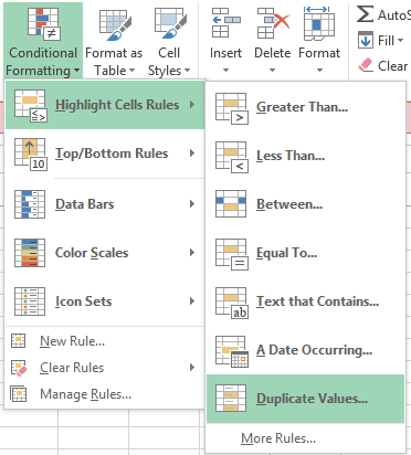 Rules Duplicate Values
