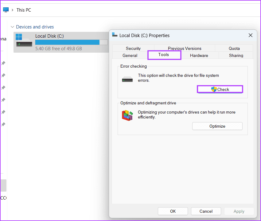 Run Chkdsk Scan