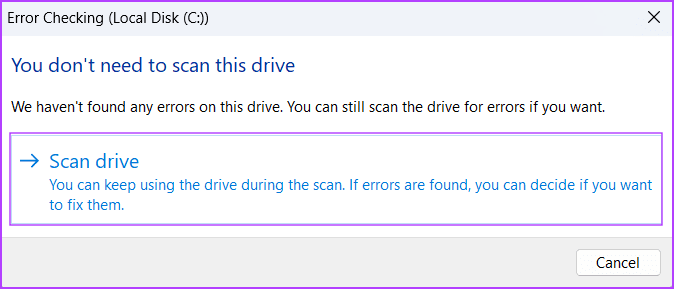 Run Chkdsk Scan