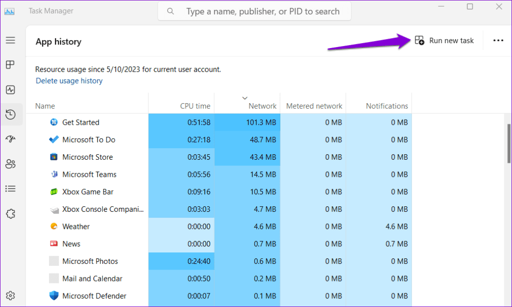 Run New Task on Windows