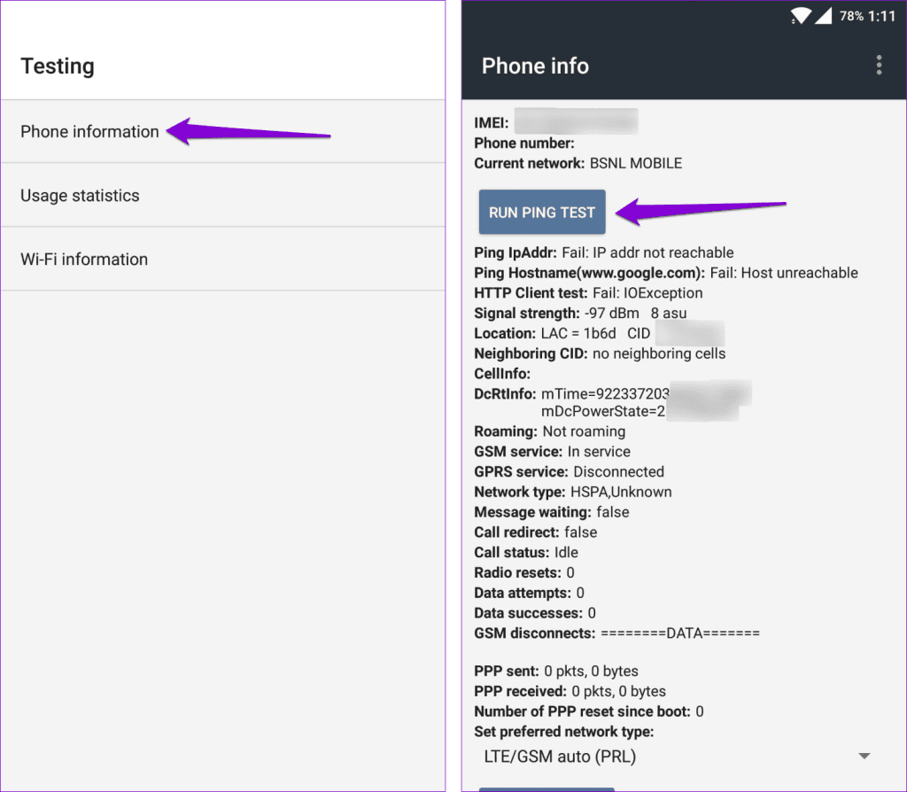 Run Ping Test on Android