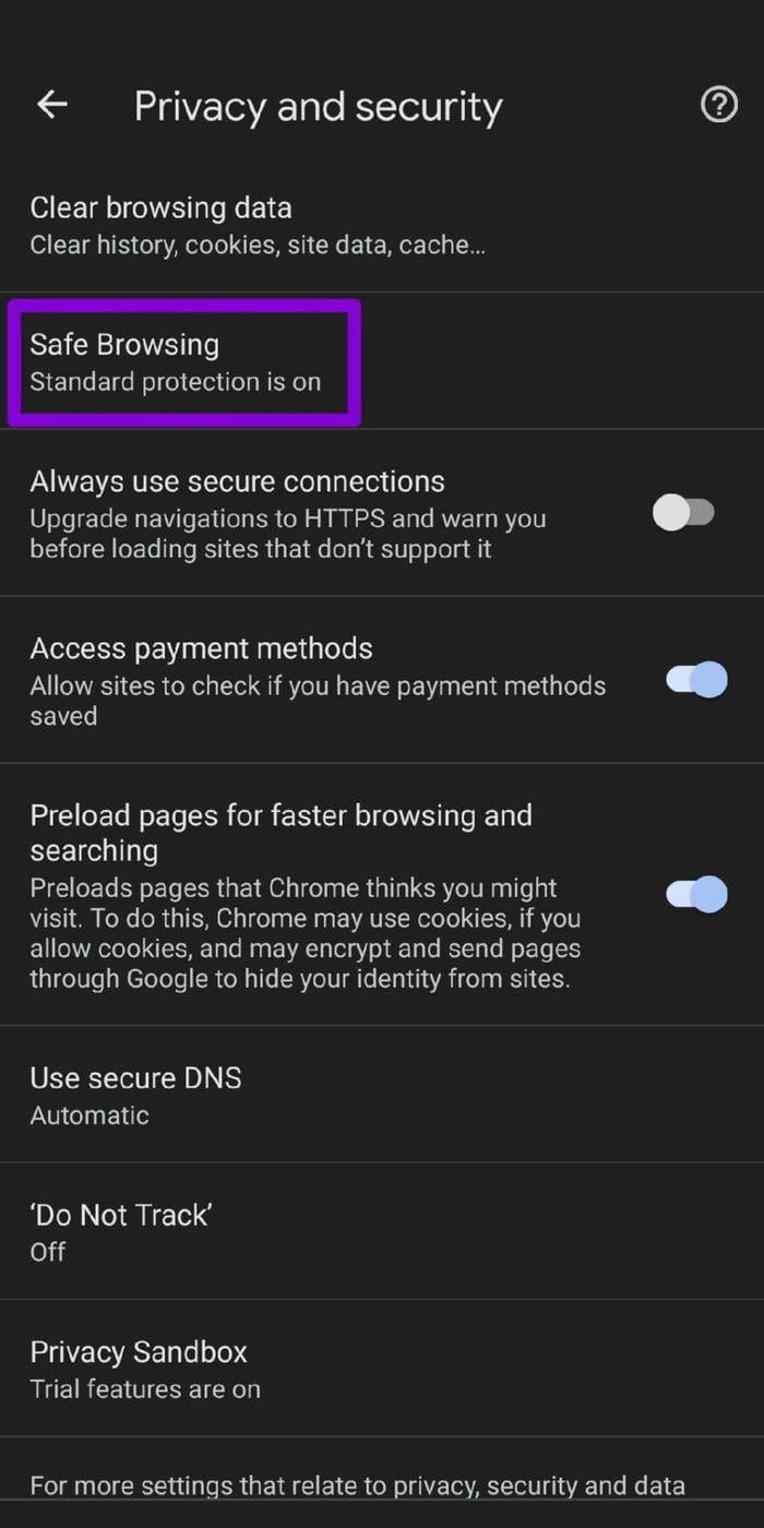 Safe Browsing on Android