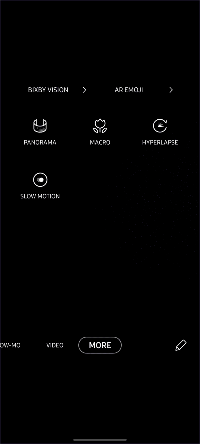 Samsung Galaxy A51 Tweak Camera Options Tray 1