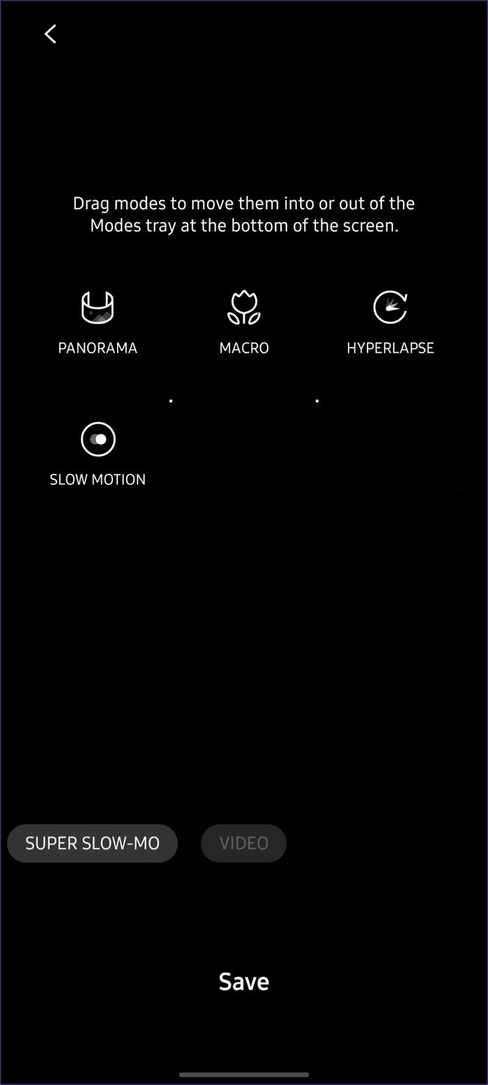 Samsung Galaxy A51 Tweak Camera Options Tray 2