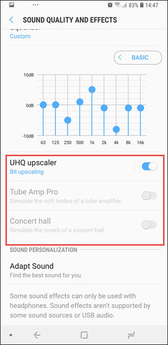 Samsung Galaxy S9 Audio Settings 3