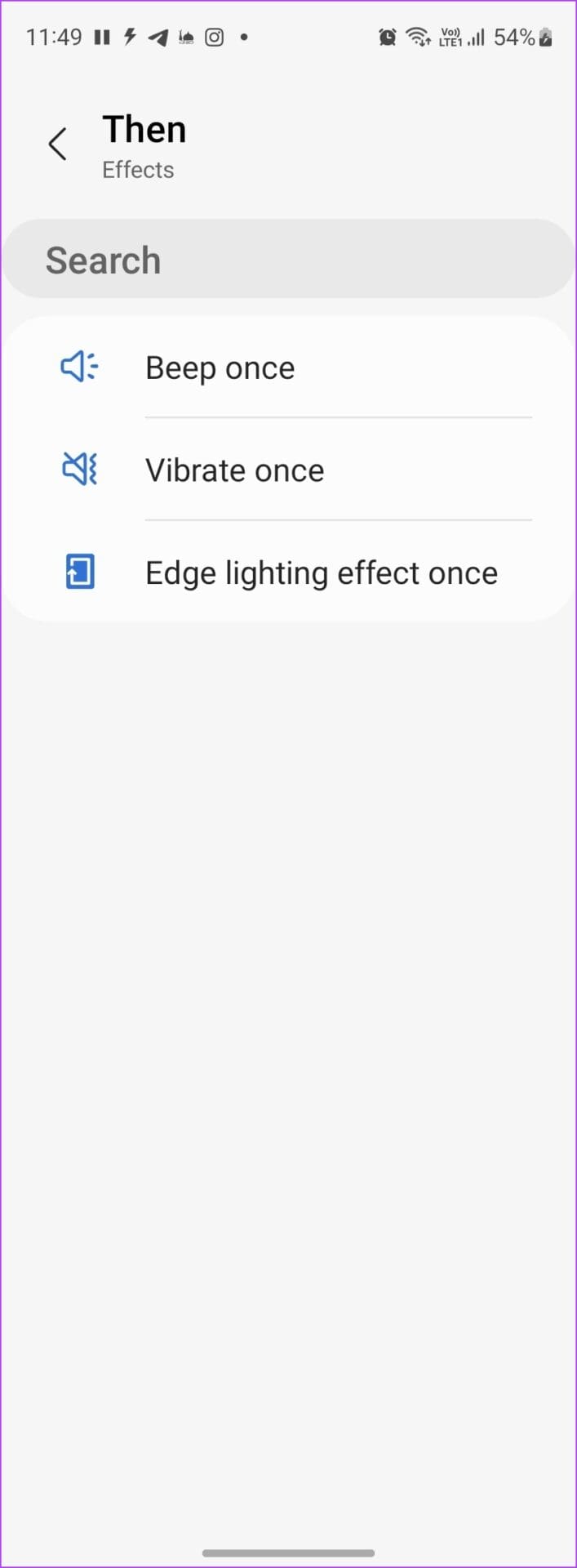 Samsung Settings Bixby Effects Select
