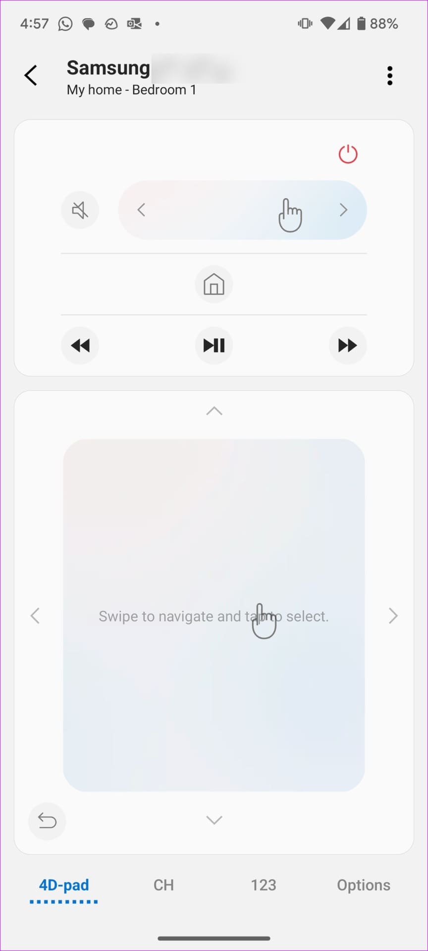Samsung TV Remote in SmartThings app