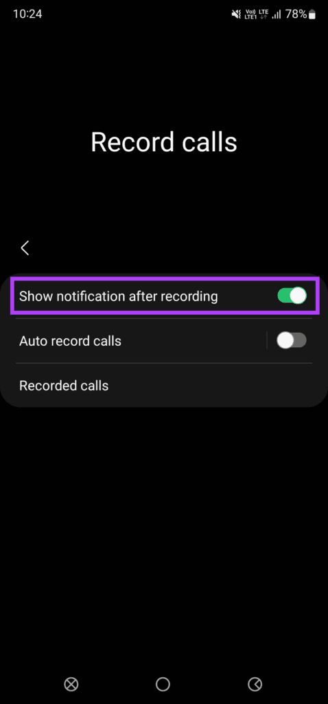 notifications for recording