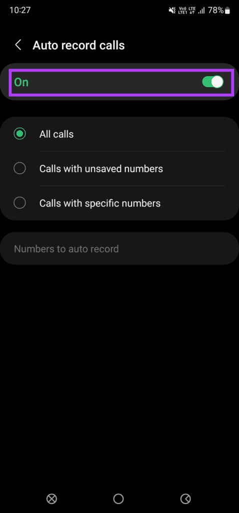 Auto recording enabled