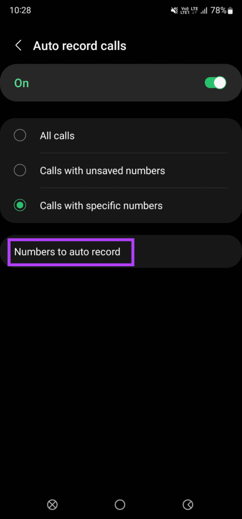 Record for specific numbers