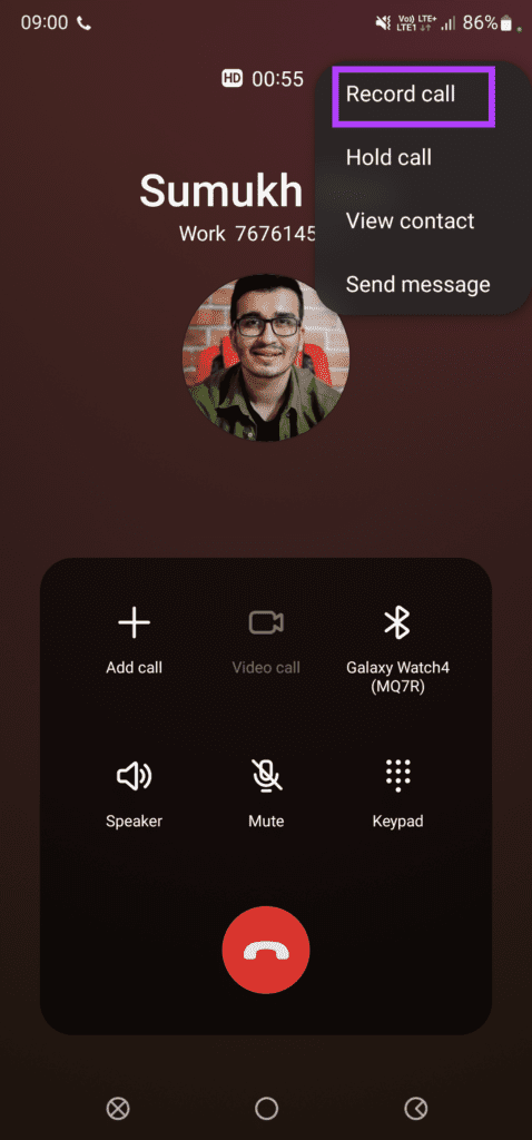 Record call on Samsung