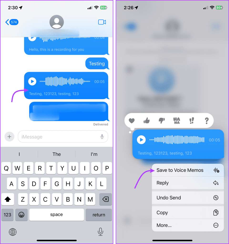 Save Audio Messages From iMessage