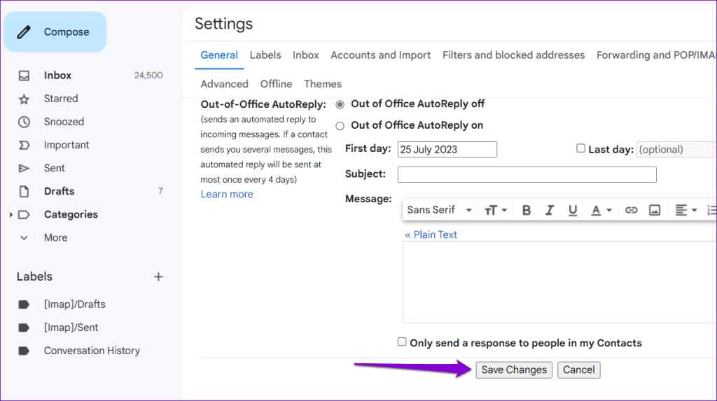 Save Gmail Settings
