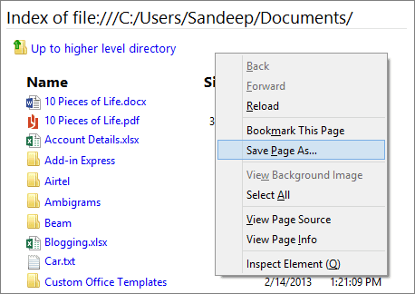 Save Location Webpage