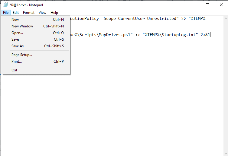 Save Notepad File