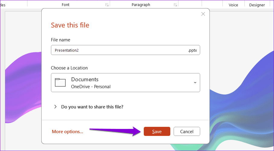 Save PowerPoint File