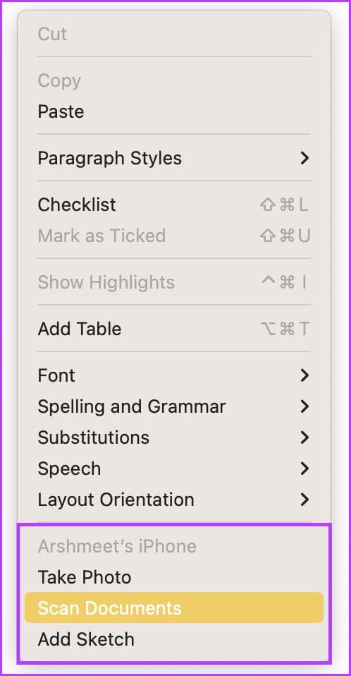 Click Scan Documents 