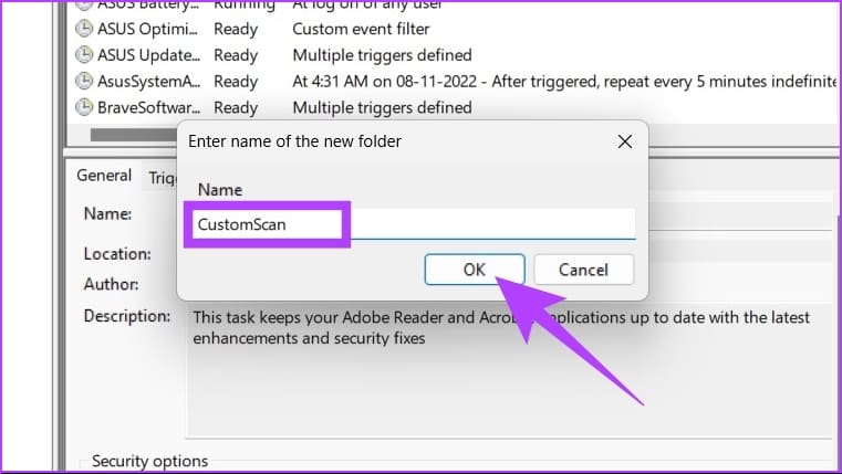 Type a custom name