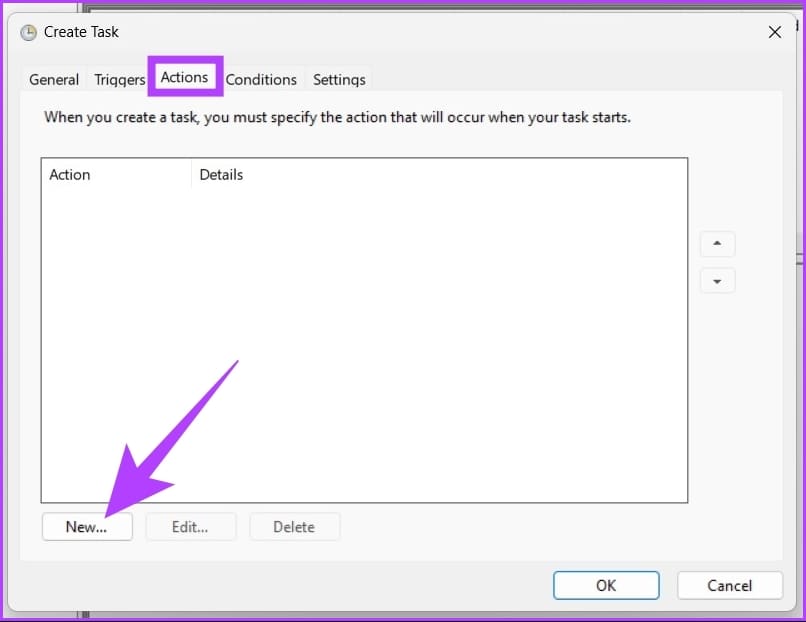 click the New button
