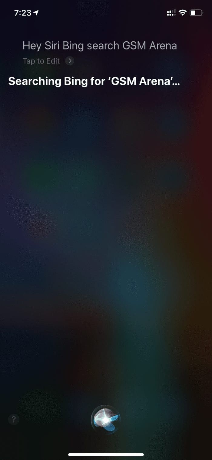 Search Siri Bing