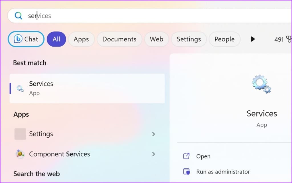 open services on Windows