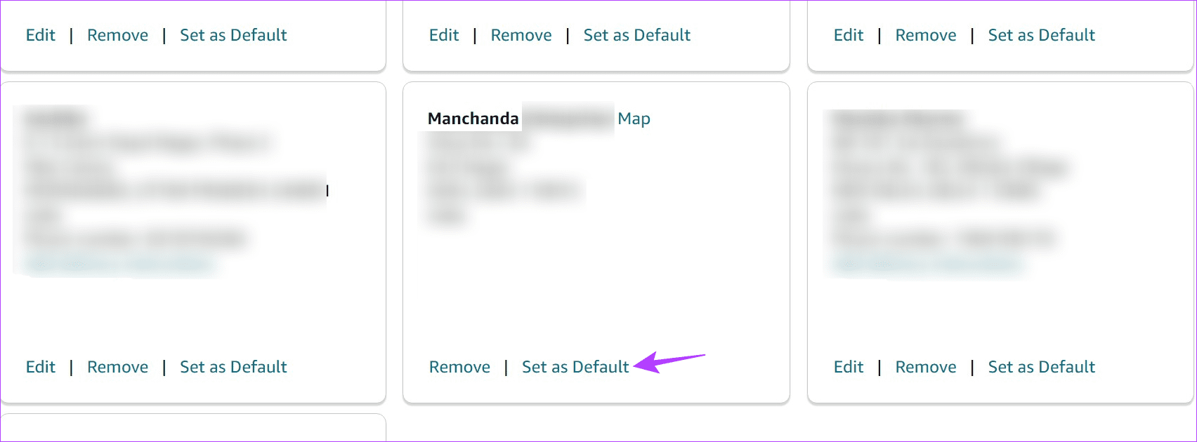 Select Amazon pick up center 