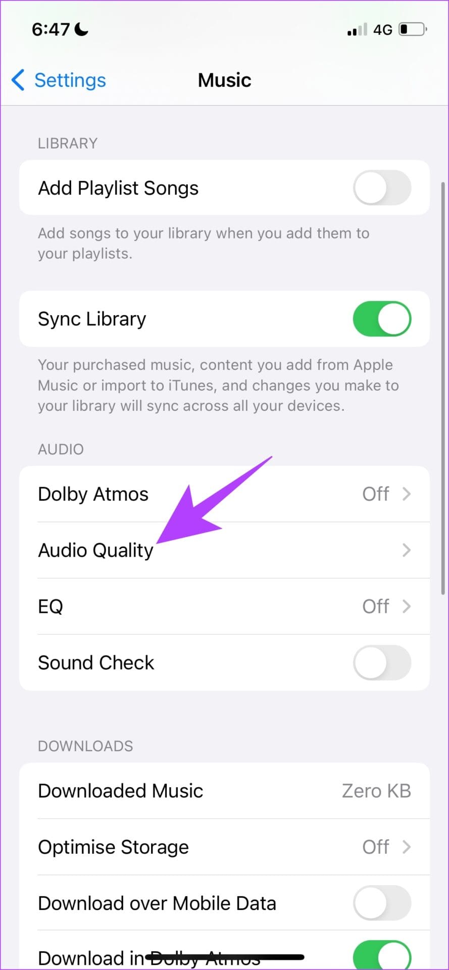 Select Audio Quality
