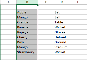 Select Data Range
